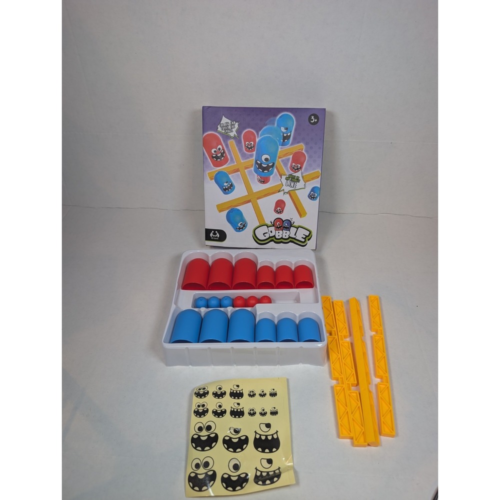 Gubble Board Game VS Game Complete Red Blue Pieces Stickers Ages 3+